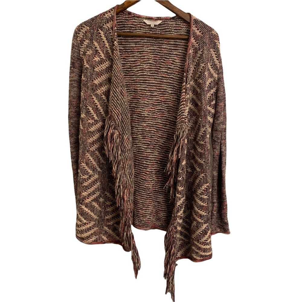 Lucky Brand Fringe Cardigan Multicolor Small